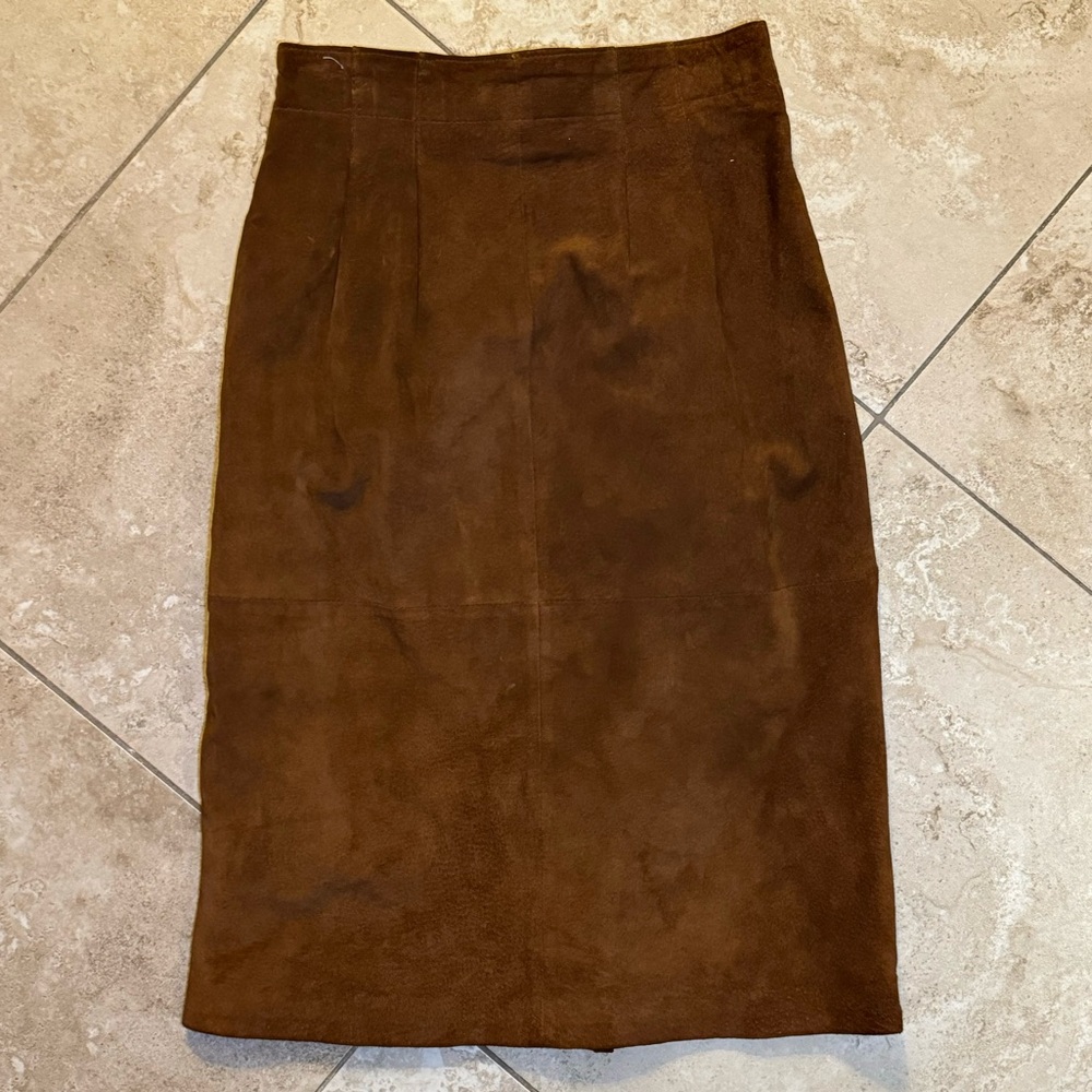 Genuine Suede High Waisted Leather Skirt